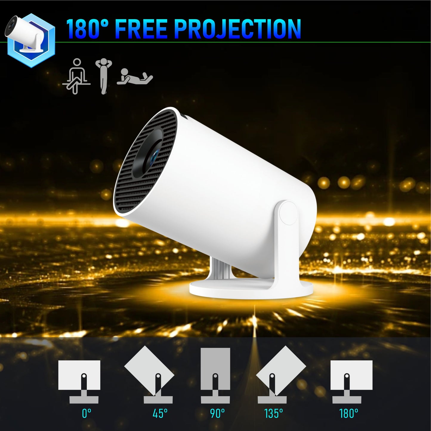 HY300 Pro Projeksiyon 4K 720P Premium Projeksiyon